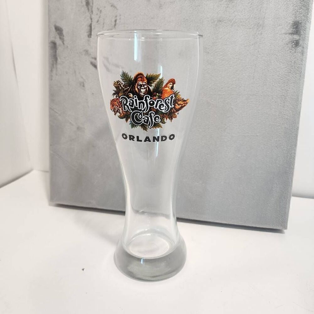 Rainforest Cafe Orlando Pilsner Beer Collectors Glass Disney Tall